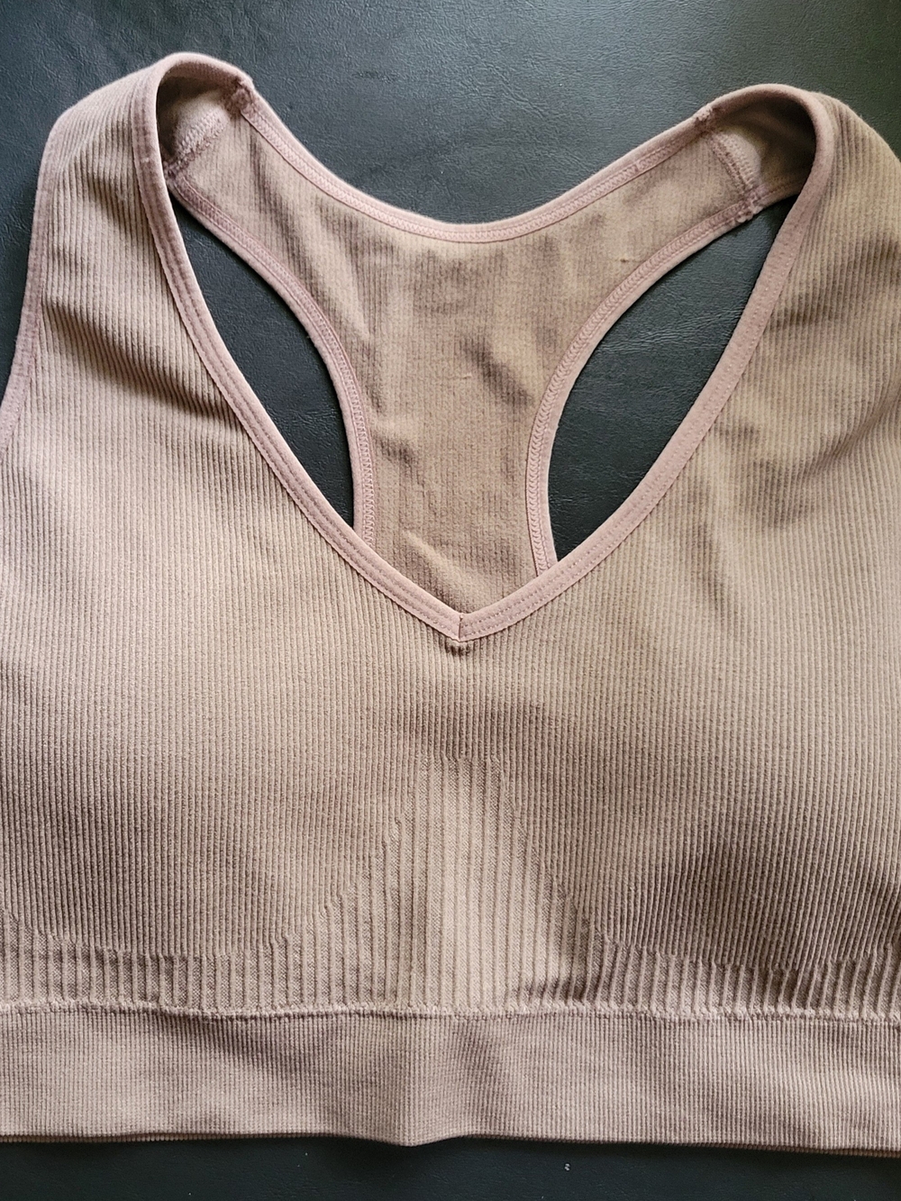 Zone Pro Ribbed Racerback Bralette - Mauve